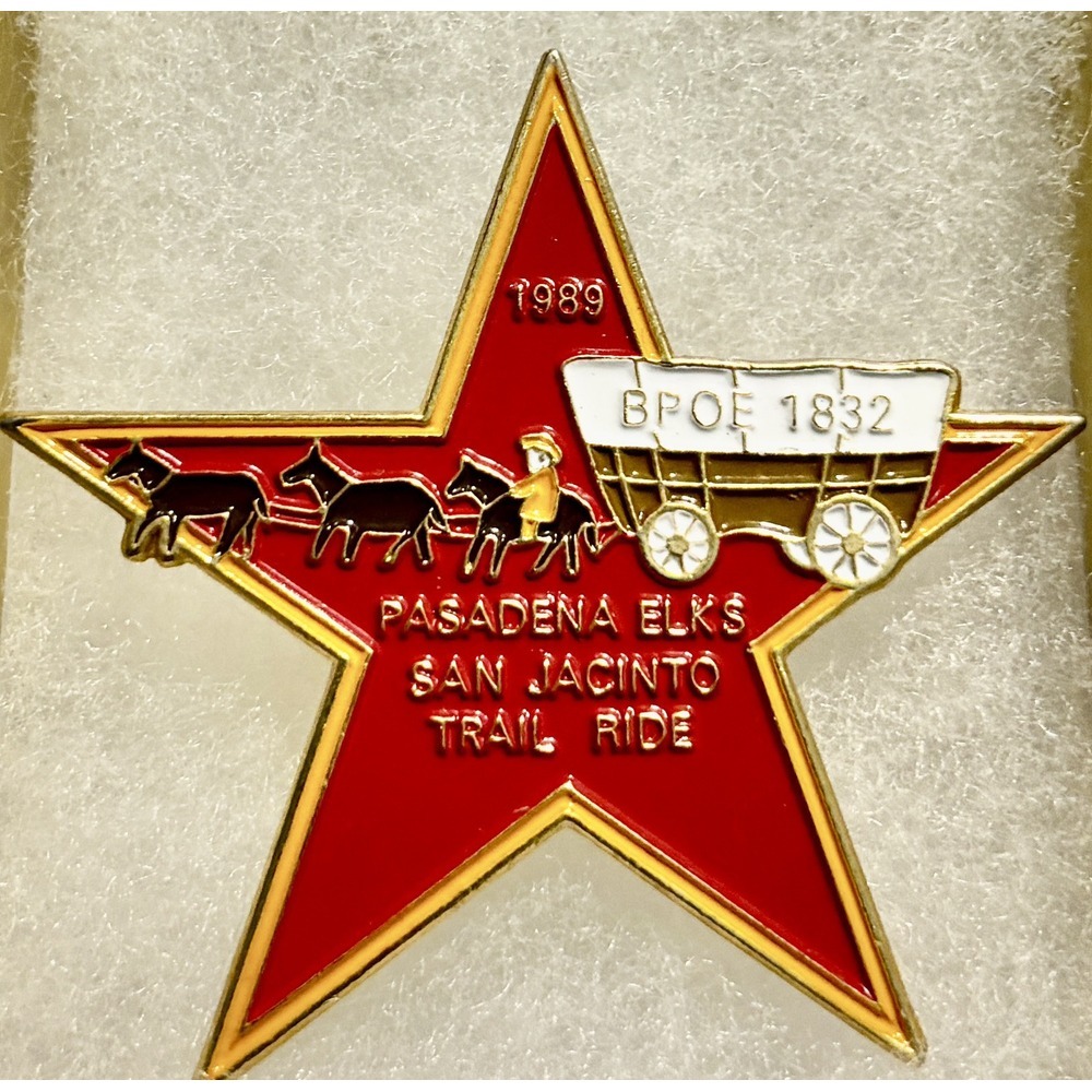 Vintage BPOE Elks Pasadena 1832‎ Texas San Jacinto Trail Ride Lapel Pin